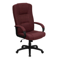 Flash Furniture High Back Burgundy Fabric Executive Office Chair BT-9022-BY-GG